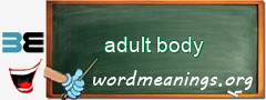 WordMeaning blackboard for adult body